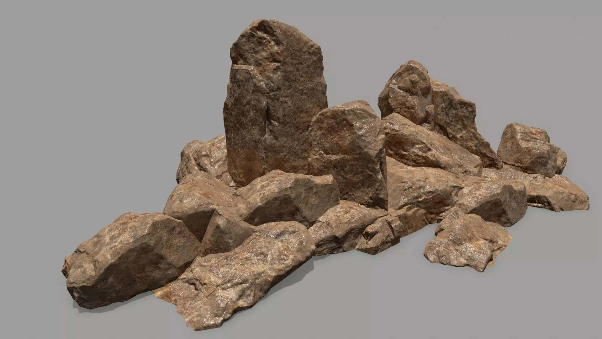rocks rock Low-poly 3D model_0
