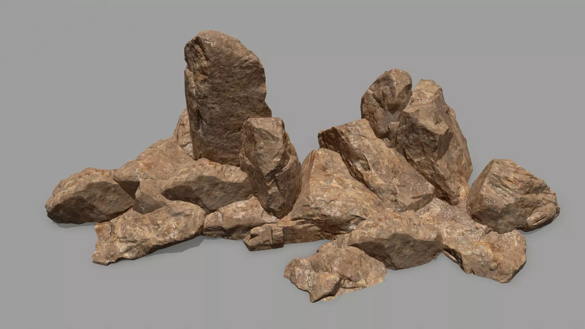 rocks rock Low-poly 3D model_0