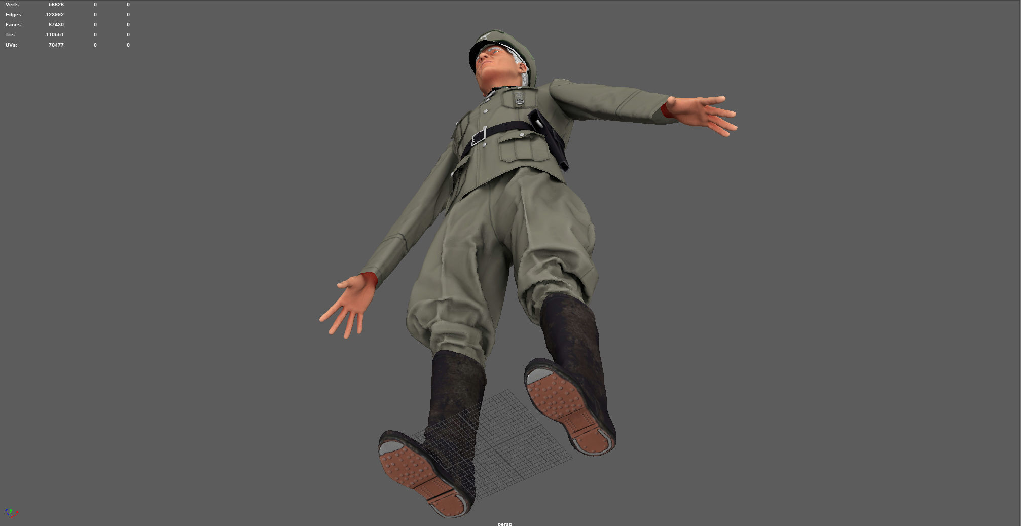 Wehrmacht officer 3D model_11