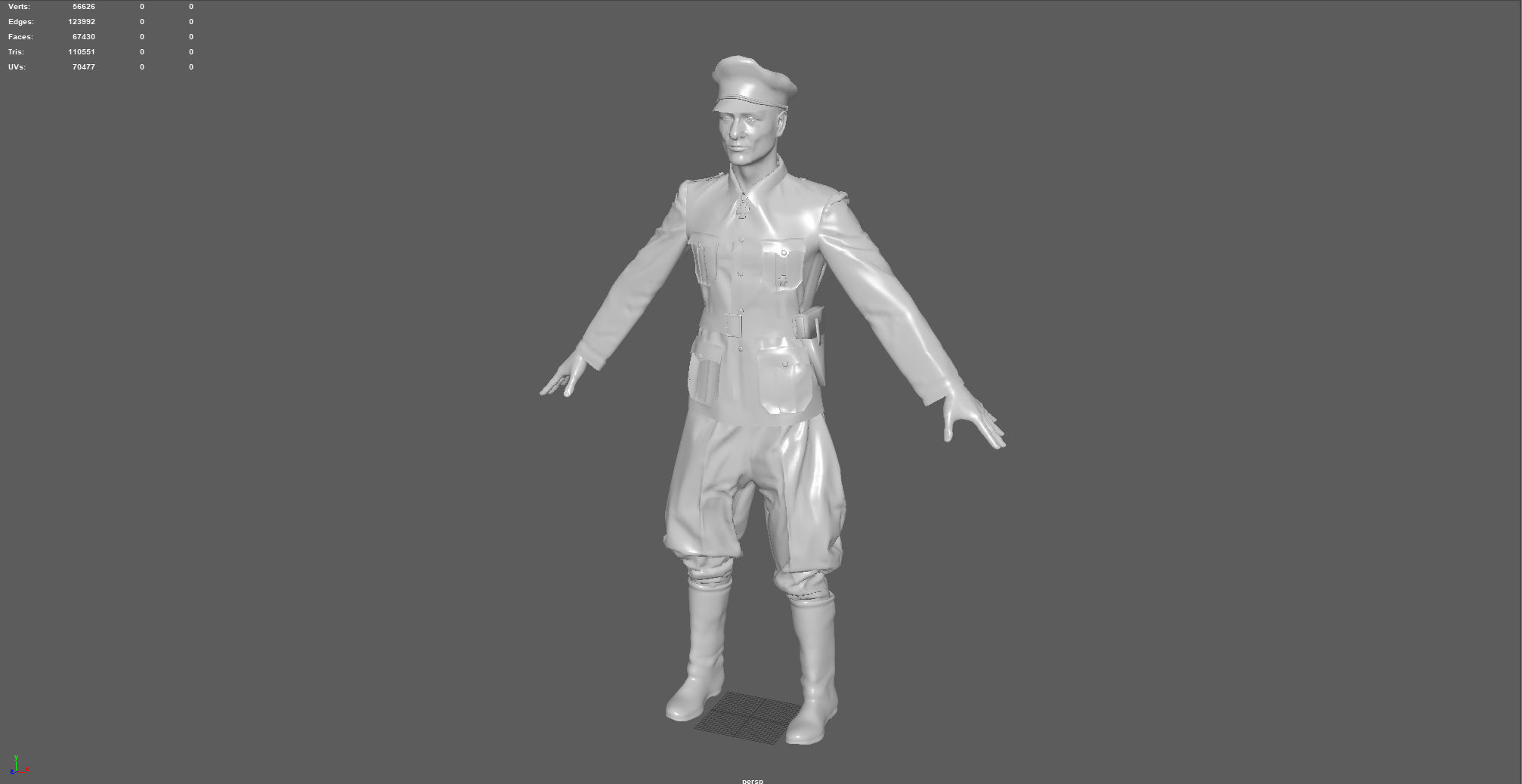 Wehrmacht officer 3D model_5