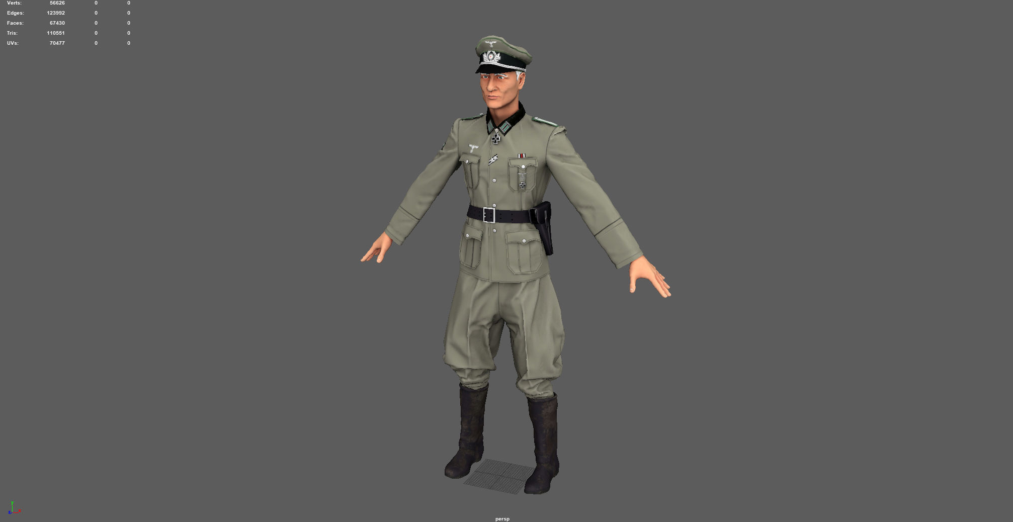 Wehrmacht officer 3D model_4