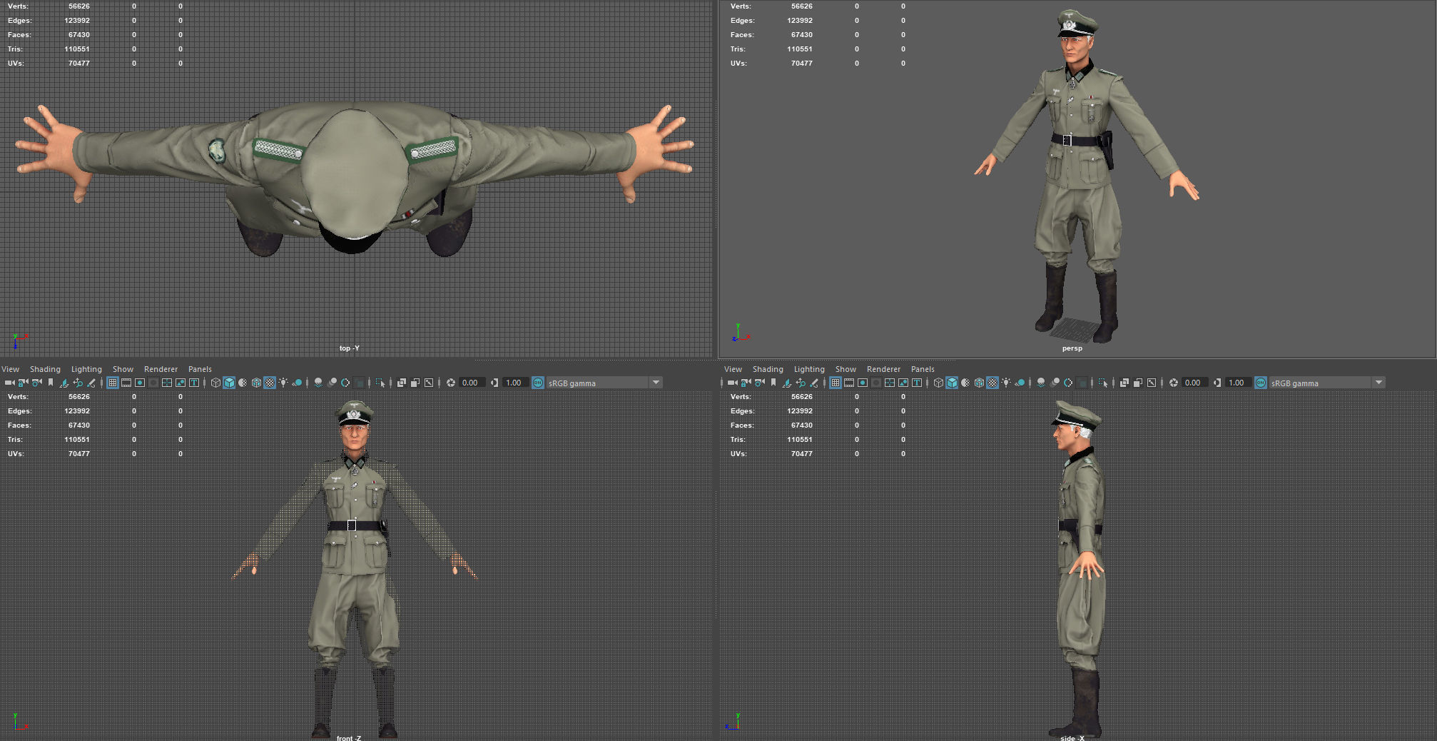 Wehrmacht officer 3D model_12