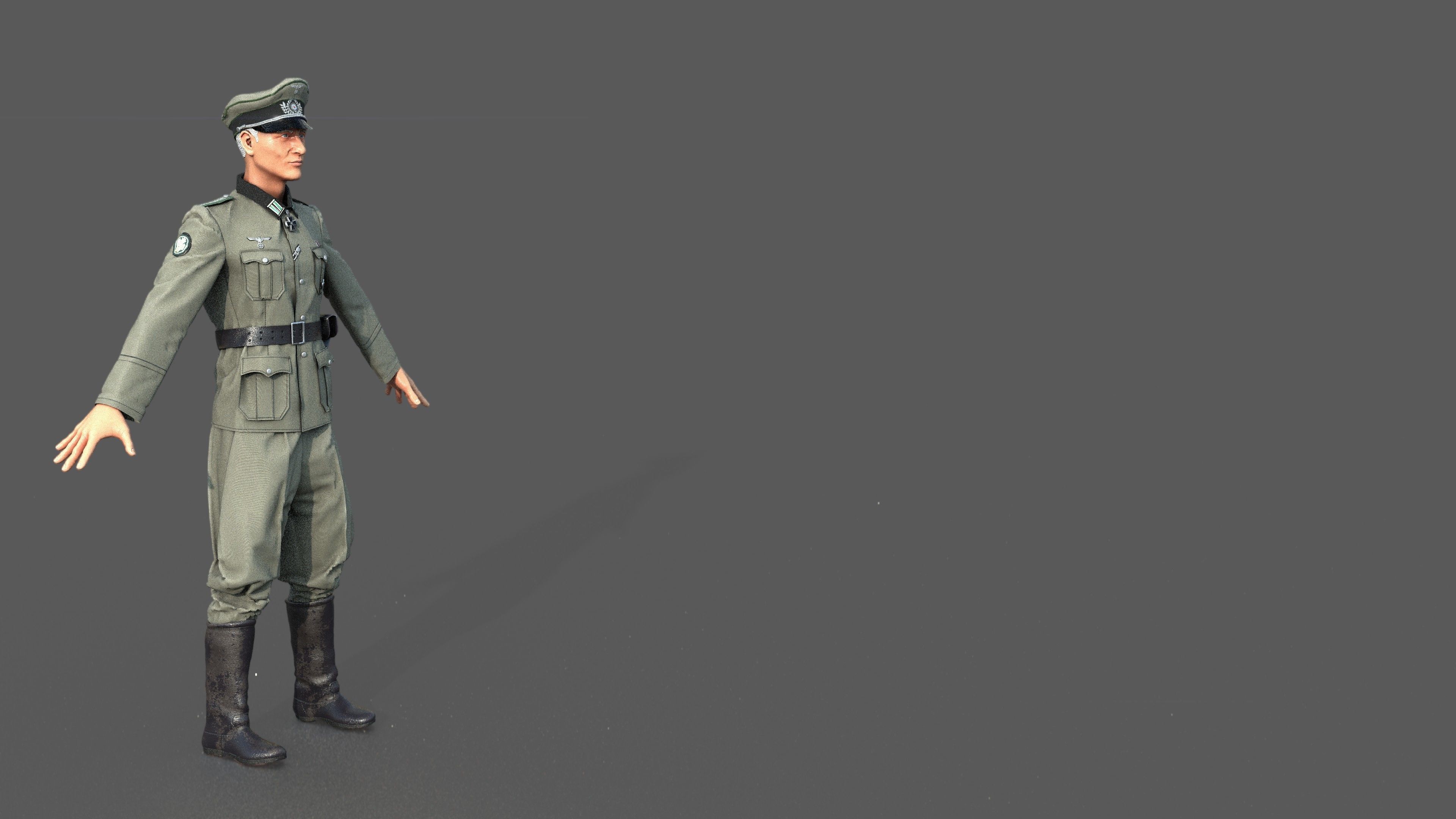 Wehrmacht officer 3D model_9