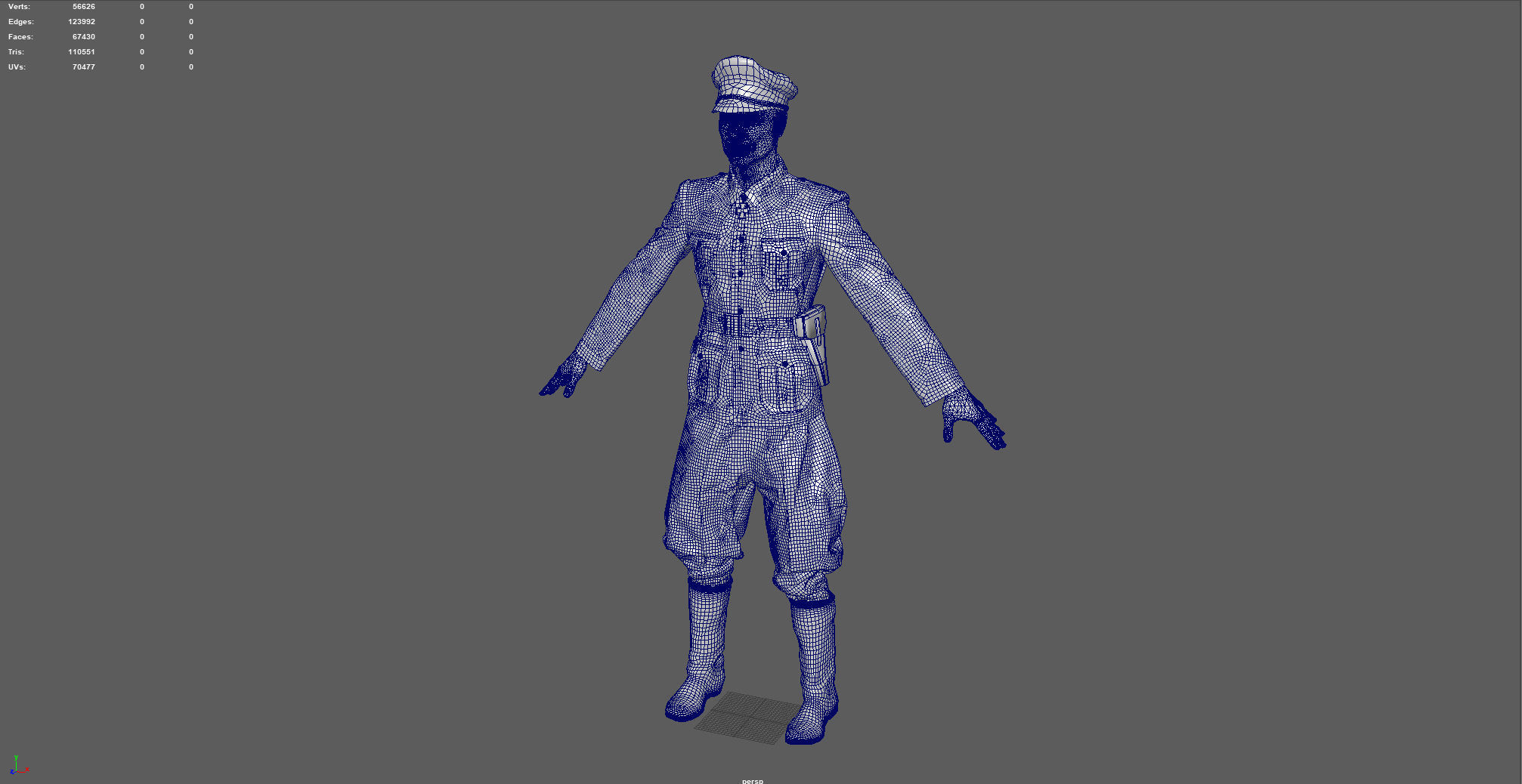 Wehrmacht officer 3D model_6