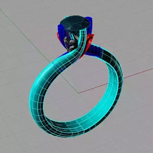 Solitaire Round diamond Anello solitario Sl30 3D print model