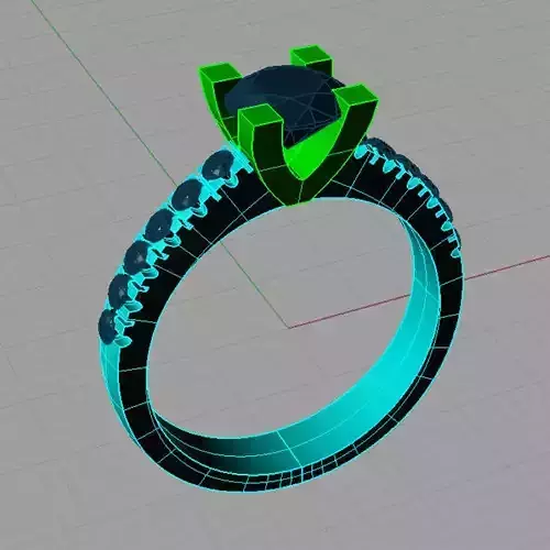 Classic Solitaire Engagement ring 4 prong Anello solitario sl31 3D print model