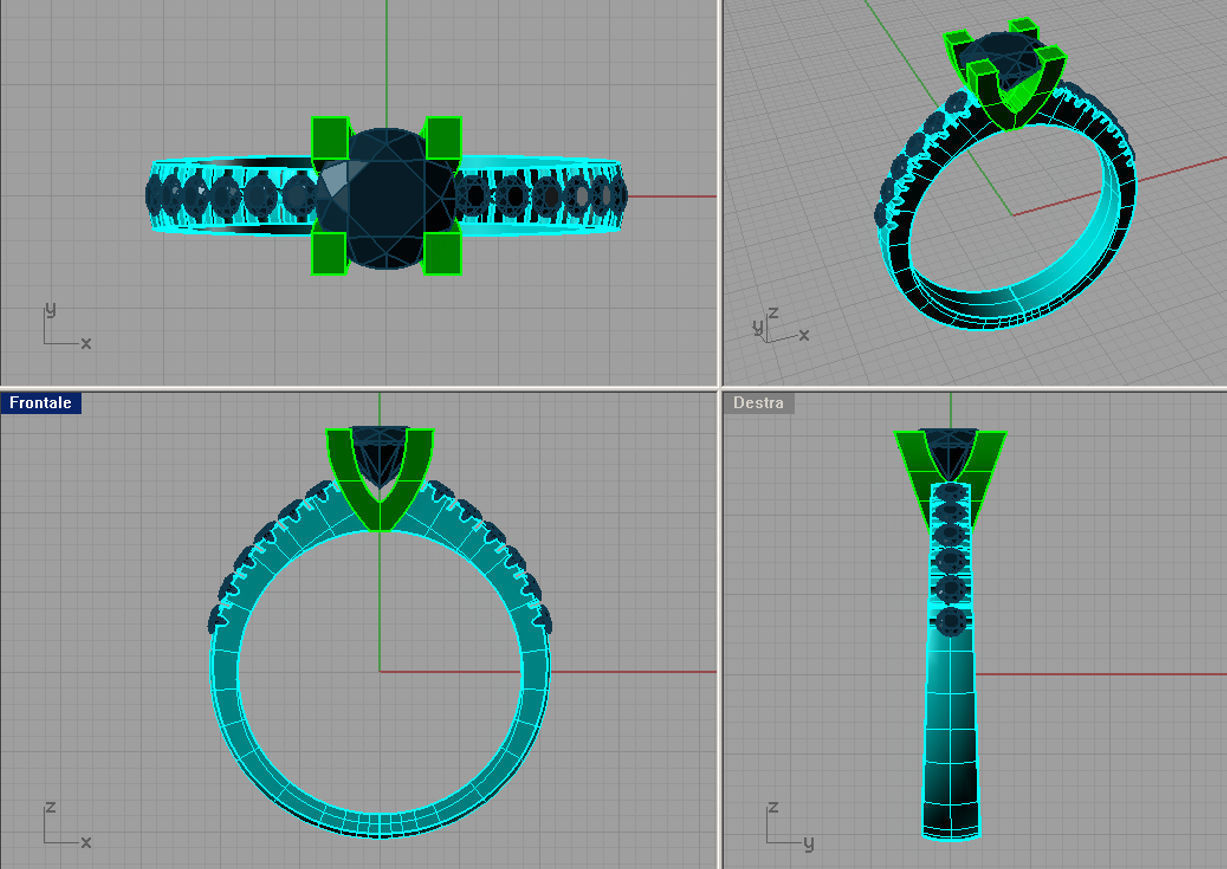Classic Solitaire Engagement ring 4 prong Anello solitario sl31 3D print model_2