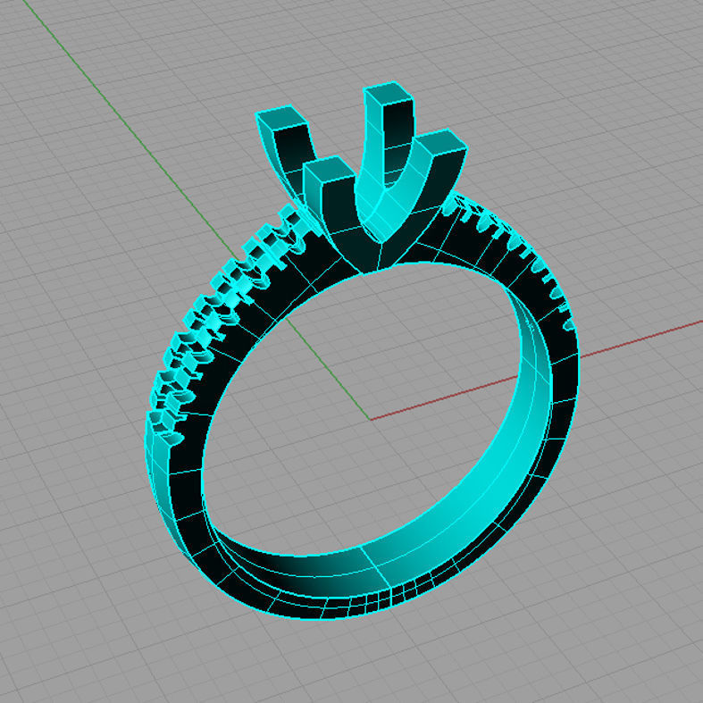 Classic Solitaire Engagement ring 4 prong Anello solitario sl31 3D print model_3