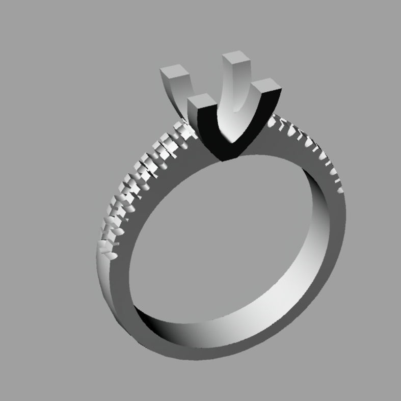 Classic Solitaire Engagement ring 4 prong Anello solitario sl31 3D print model_5