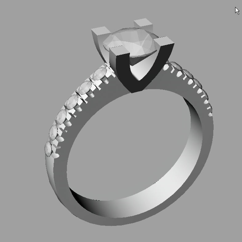 Classic Solitaire Engagement ring 4 prong Anello solitario sl31 3D print model_4