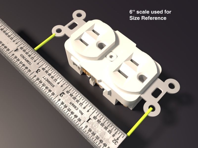 6 Inch Steel Scale Low-poly 3D model_8