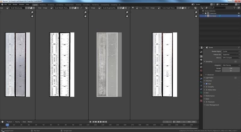 6 Inch Steel Scale Low-poly 3D model_3