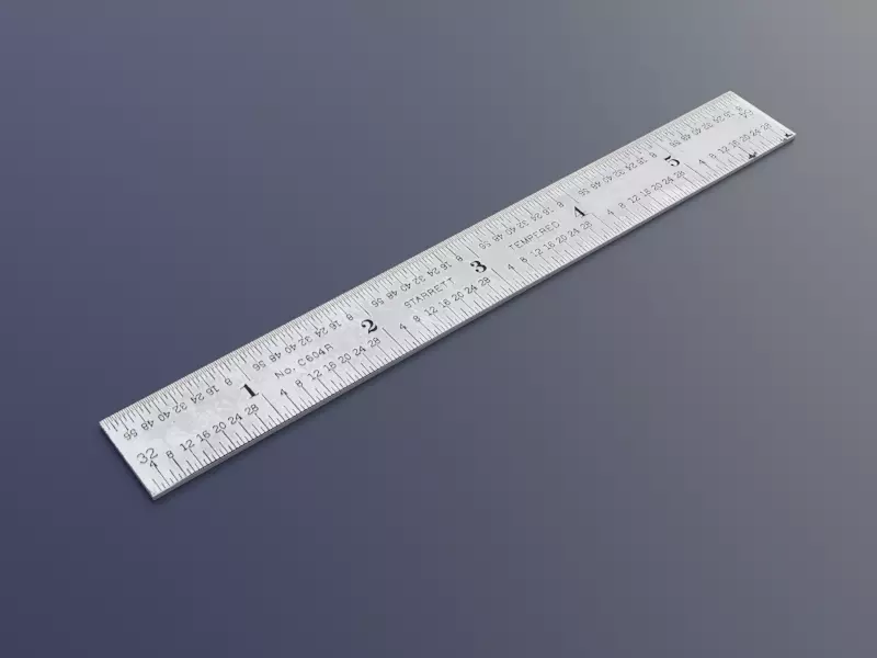 6 Inch Steel Scale Low-poly 3D model_0