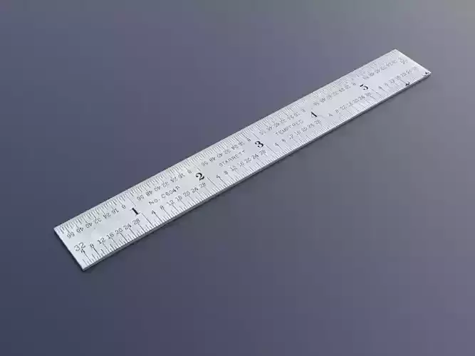 6 Inch Steel Scale Low-poly 3D model