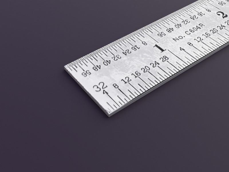 6 Inch Steel Scale Low-poly 3D model_1