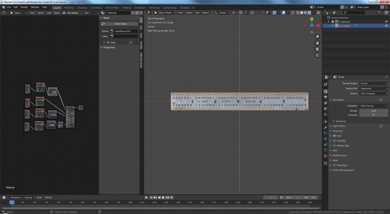 6 Inch Steel Scale Low-poly 3D model_2
