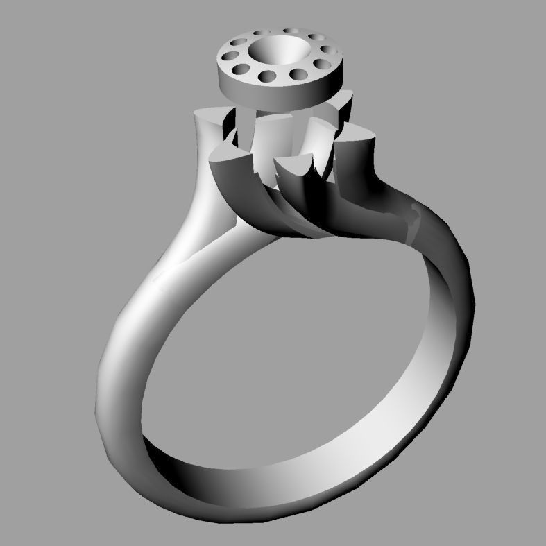 Classic Solitaire Engagement ring  Anello solitario Sl32 3D print model_4