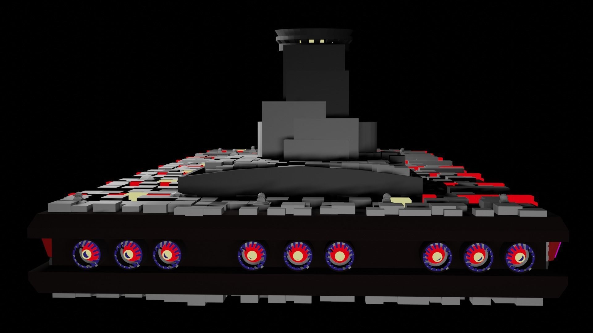 starship 3D model minecraft tank Low-poly 3D model_6