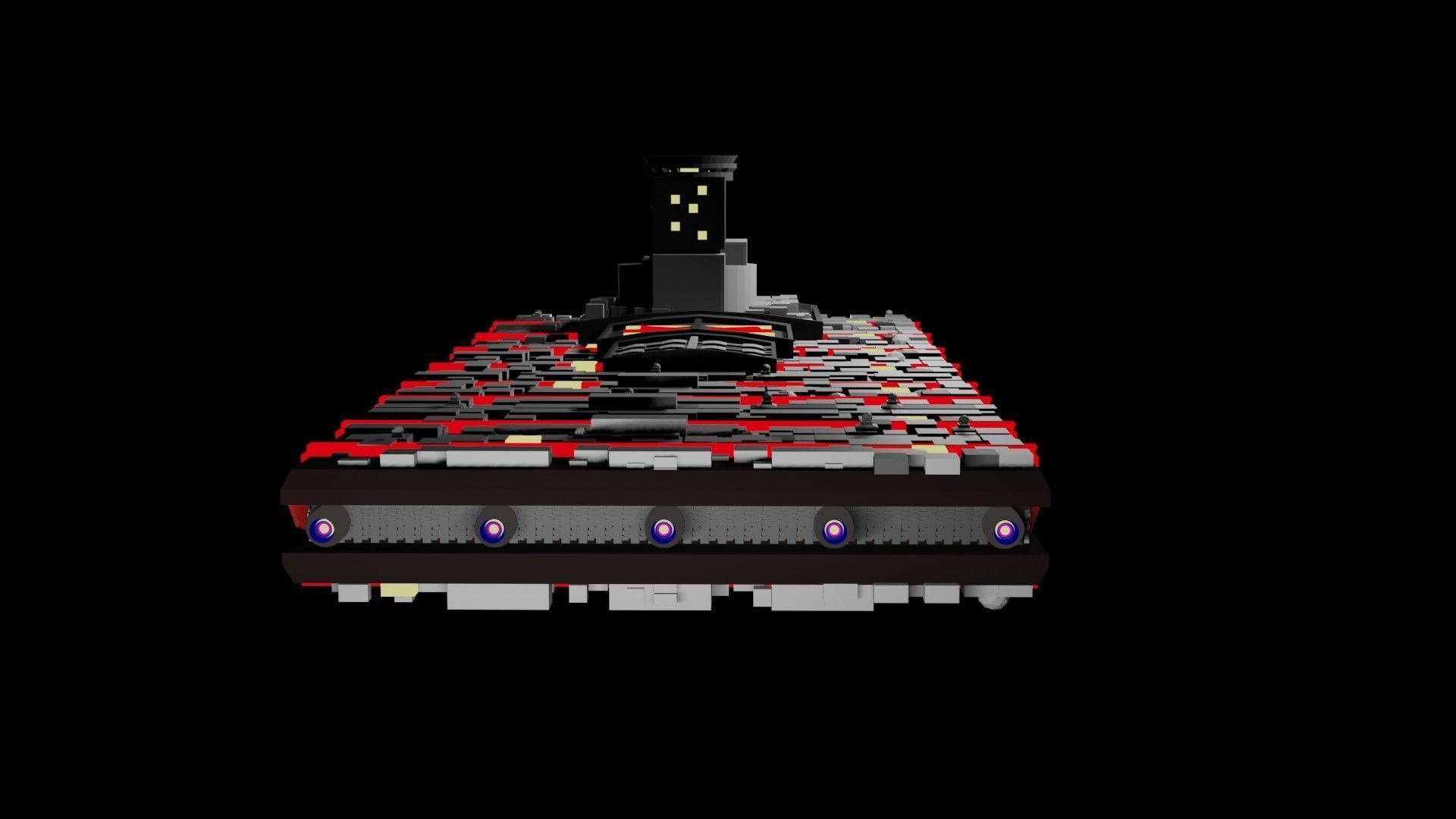 starship 3D model minecraft tank Low-poly 3D model_3