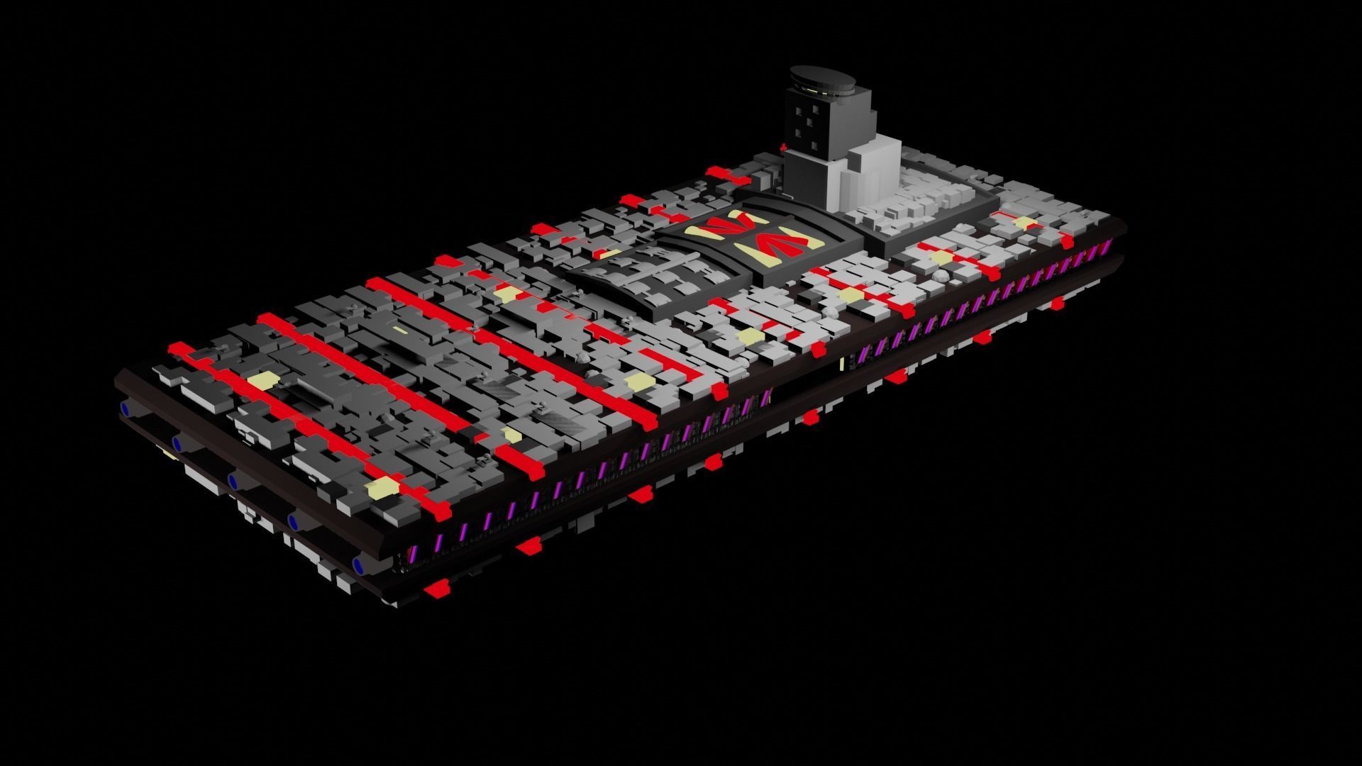 starship 3D model minecraft tank Low-poly 3D model_2