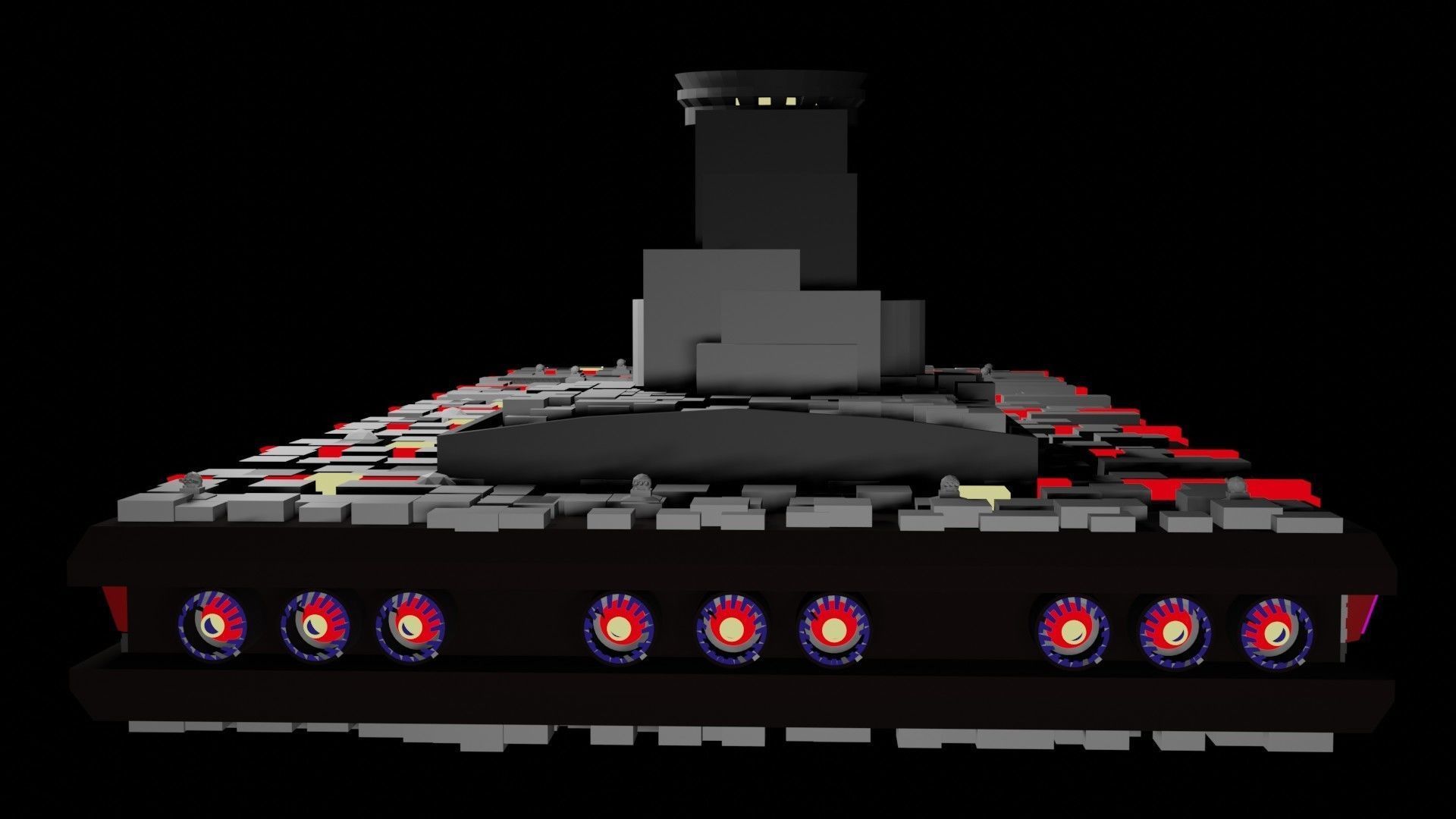 starship 3D model minecraft tank Low-poly 3D model_5