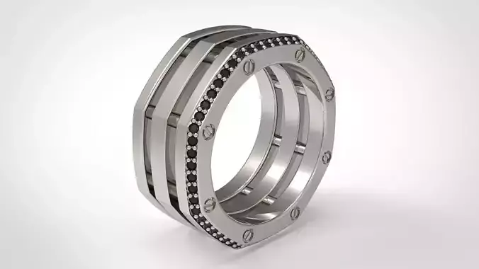 Rockford 2 Row With Diamond Rings in Eu 59