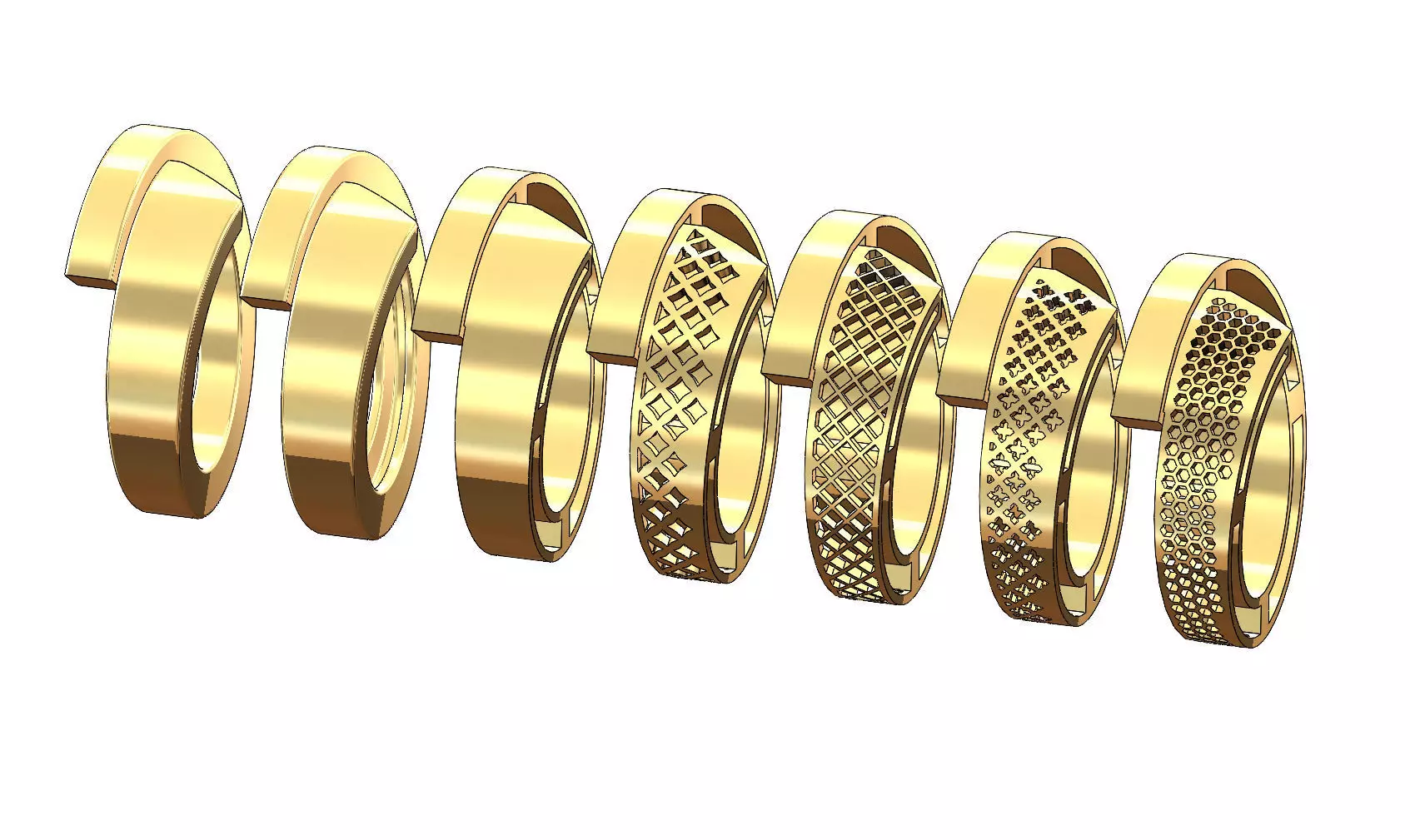 Forged ring design with multiple motifs 3D print model