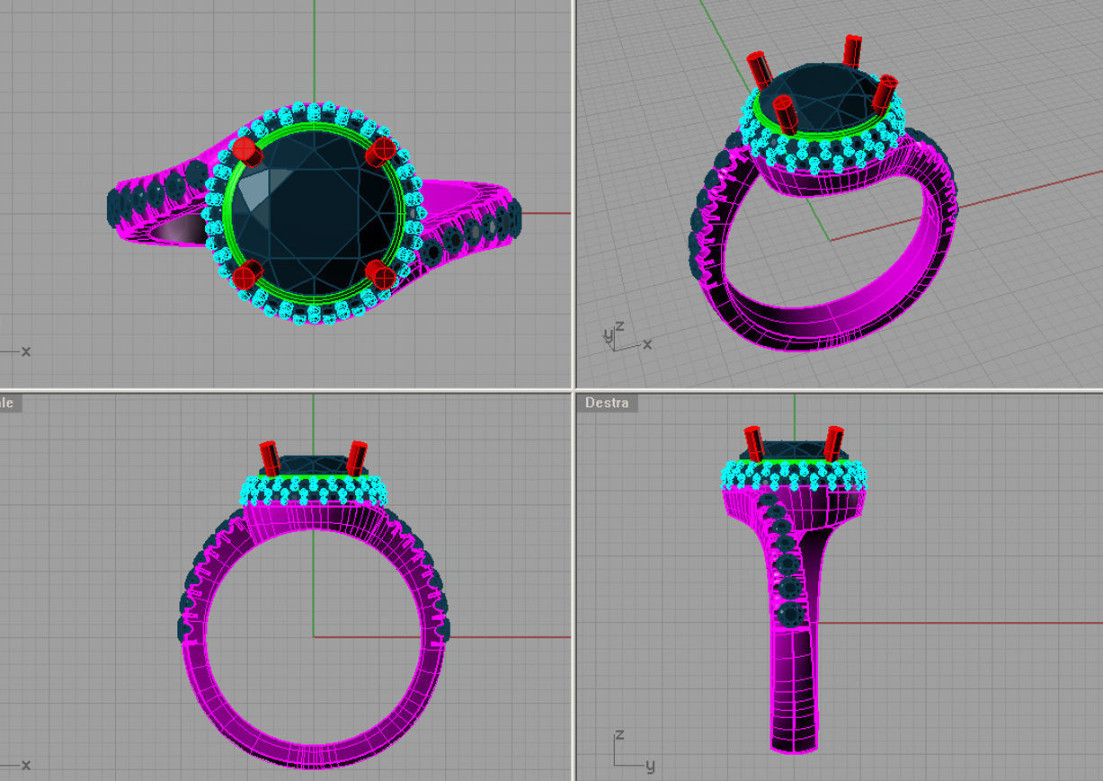 Solitaire Round diamond Anello solitario Sl34 3D print model_2