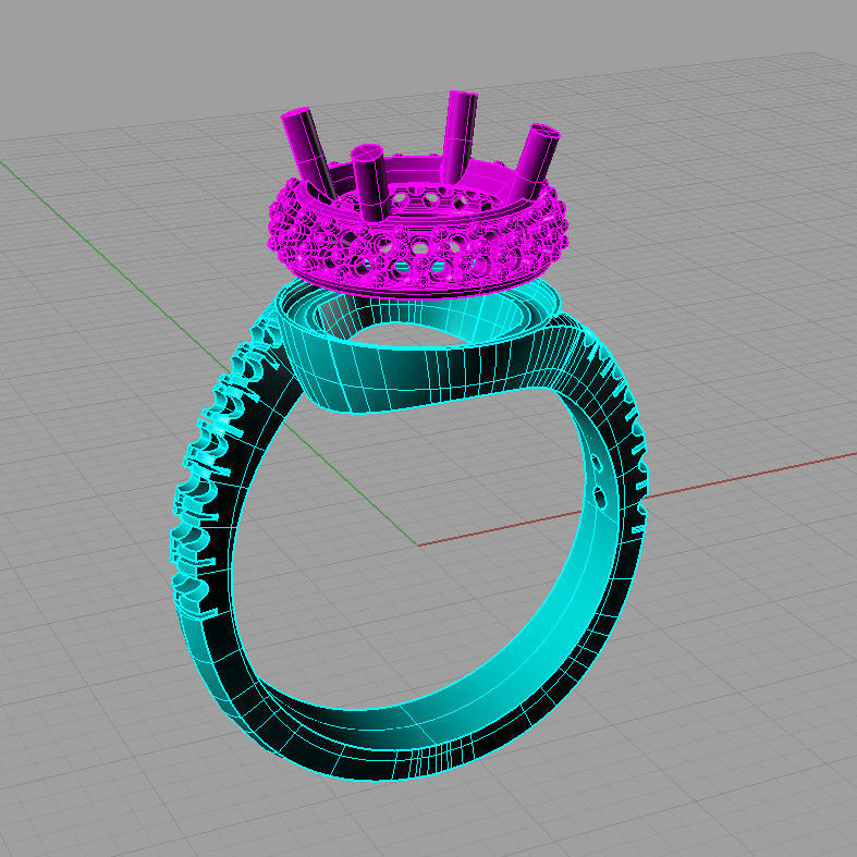 Solitaire Round diamond Anello solitario Sl34 3D print model_3