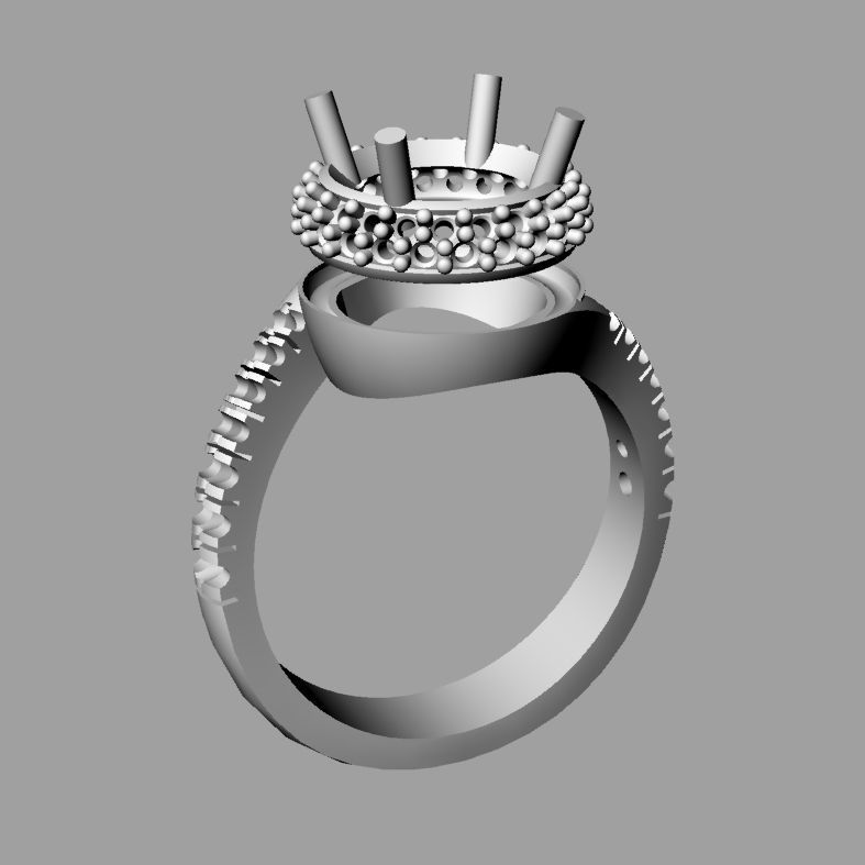Solitaire Round diamond Anello solitario Sl34 3D print model_5