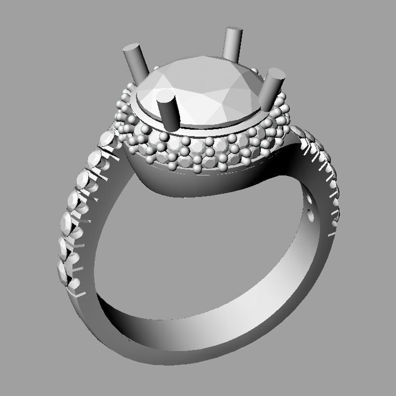 Solitaire Round diamond Anello solitario Sl34 3D print model_4