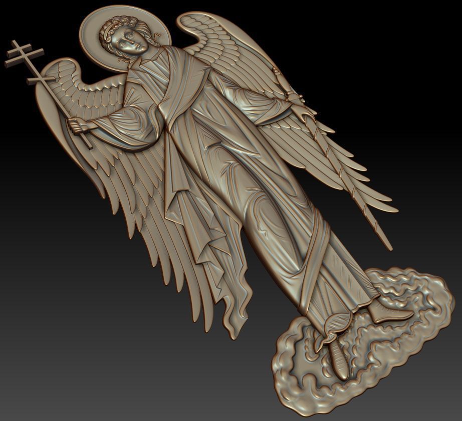 Guardian angel orthodox icon 3D model_2