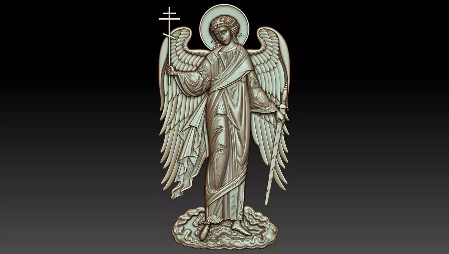 Guardian angel orthodox icon 3D model_0