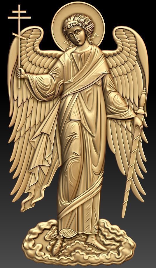 Guardian angel orthodox icon 3D model_4