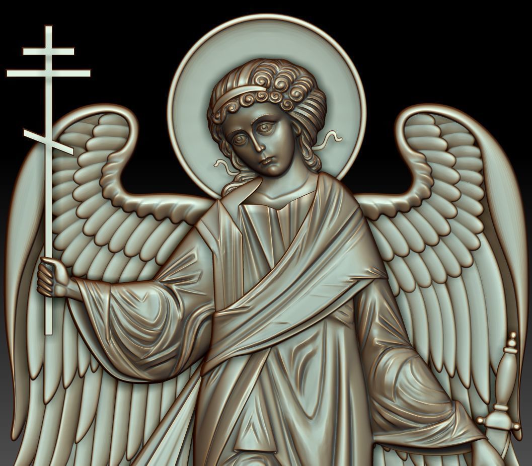 Guardian angel orthodox icon 3D model_1