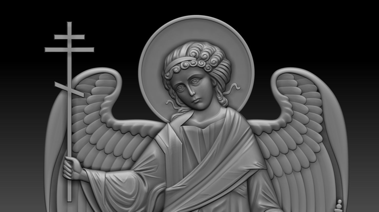 Guardian angel orthodox icon 3D model_14
