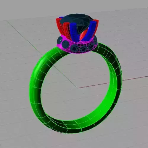 Solitaire Round diamond Anello solitario Sl37 3D print model