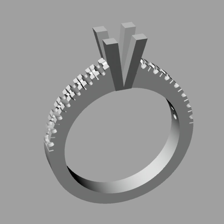 Solitaire Round diamond  Anello solitario Sl38 3D print model_5
