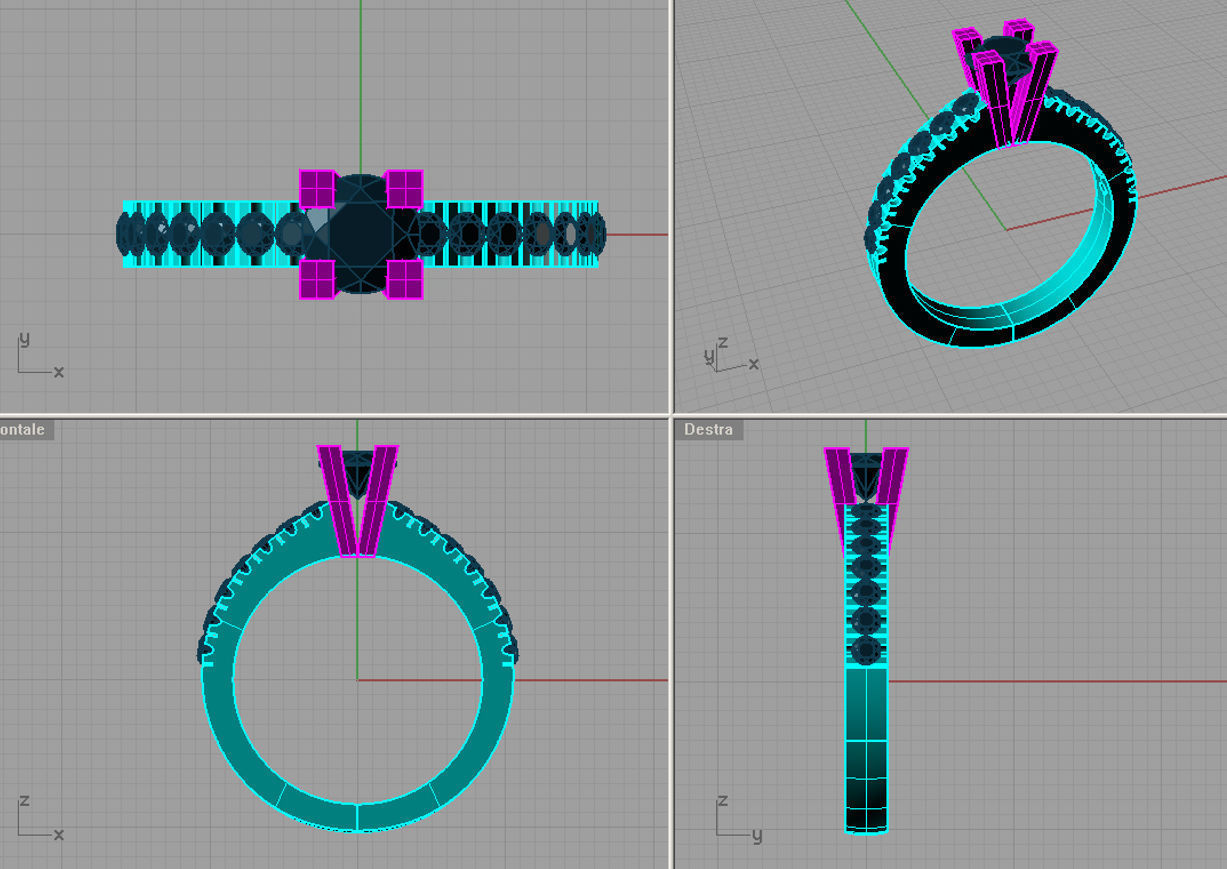 Solitaire Round diamond  Anello solitario Sl38 3D print model_2