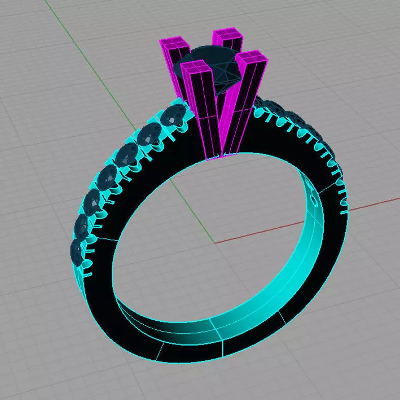 Solitaire Round diamond  Anello solitario Sl38 3D print model_0