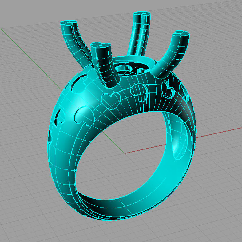 Women ring with gems solitarie Anello solitario sl40 3D print model_3