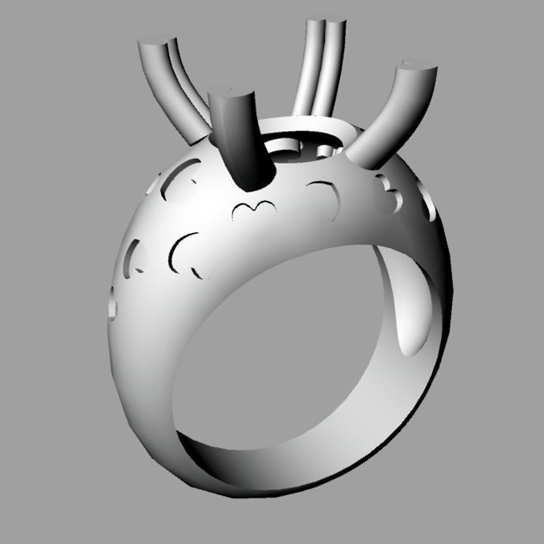 Women ring with gems solitarie Anello solitario sl40 3D print model_5