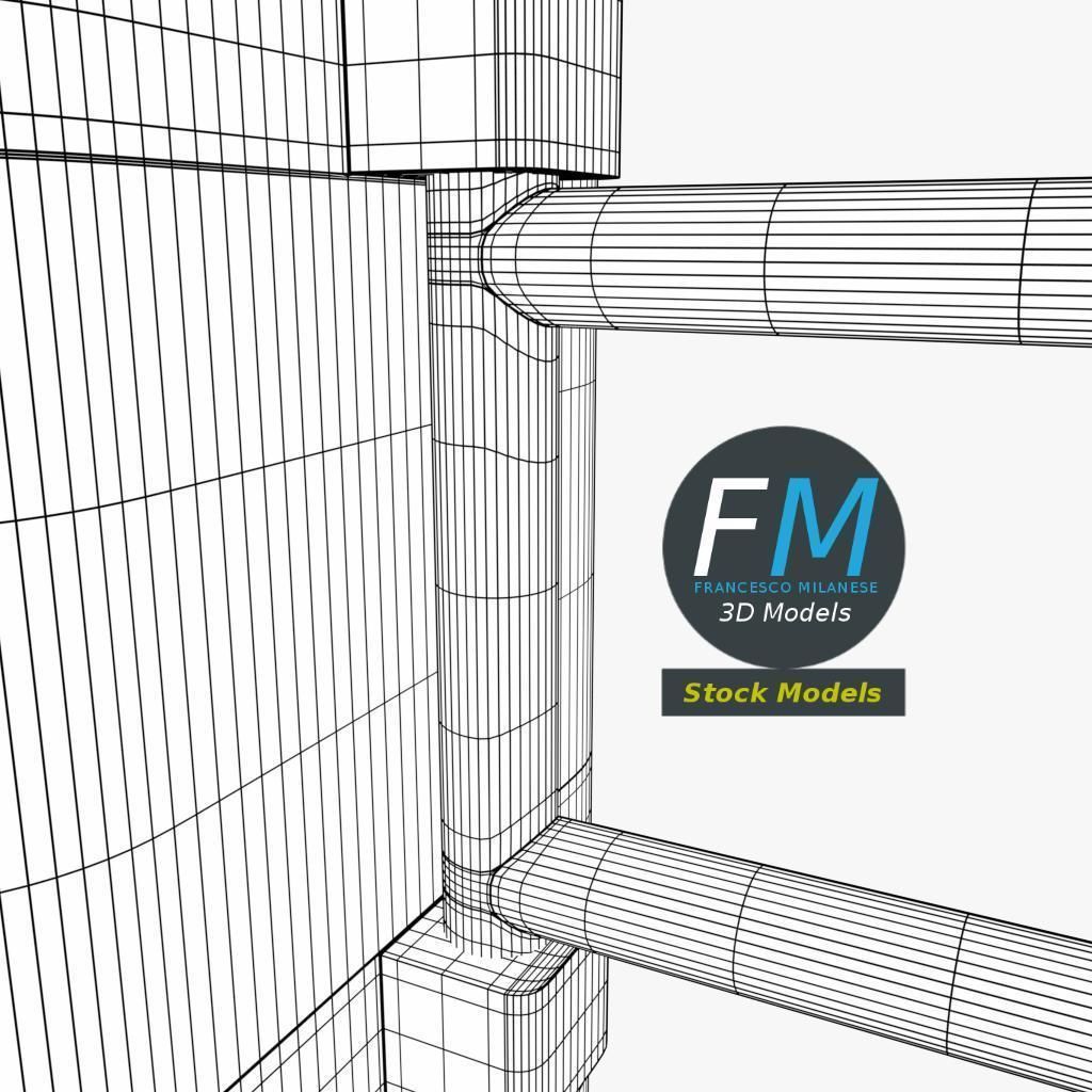 Swing barrier gate 3D model_8