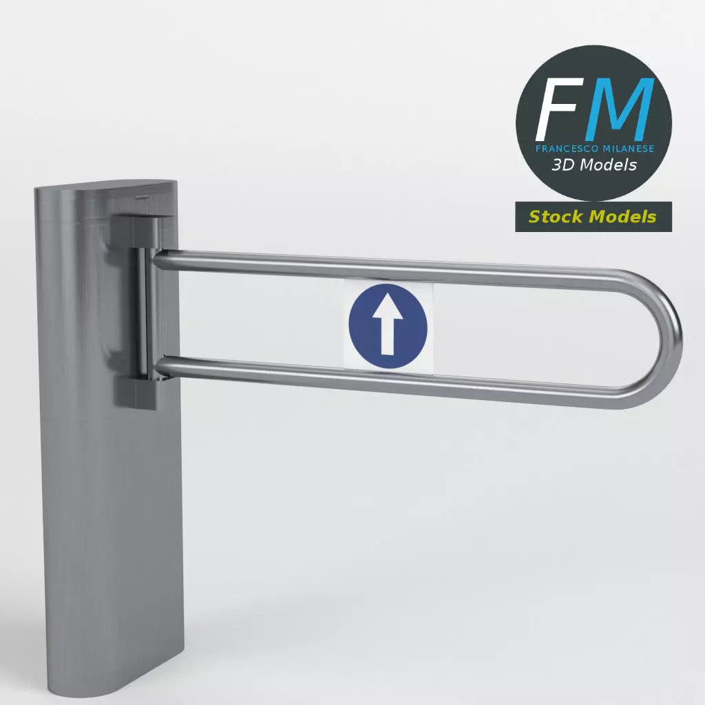Swing barrier gate 3D model_0