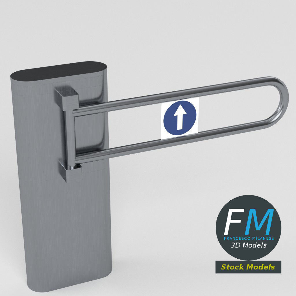 Swing barrier gate 3D model_2