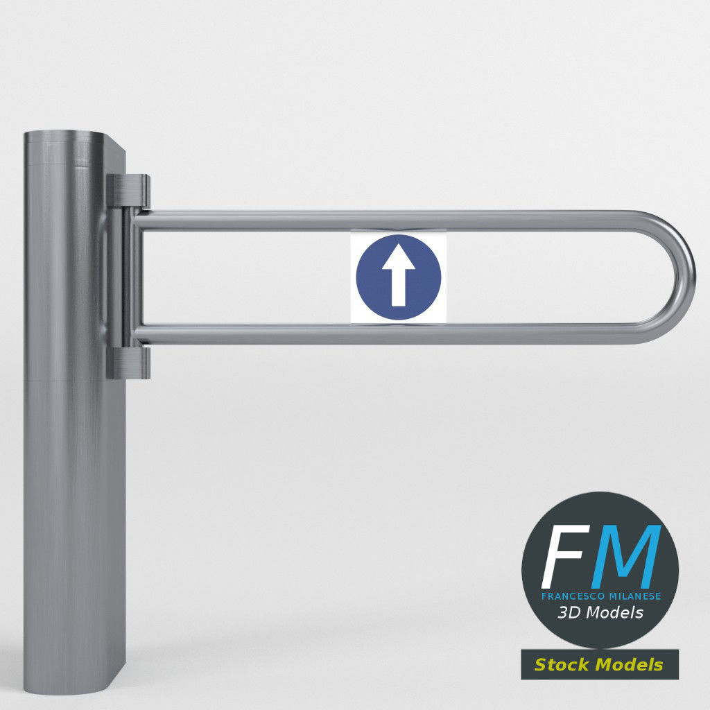 Swing barrier gate 3D model_3
