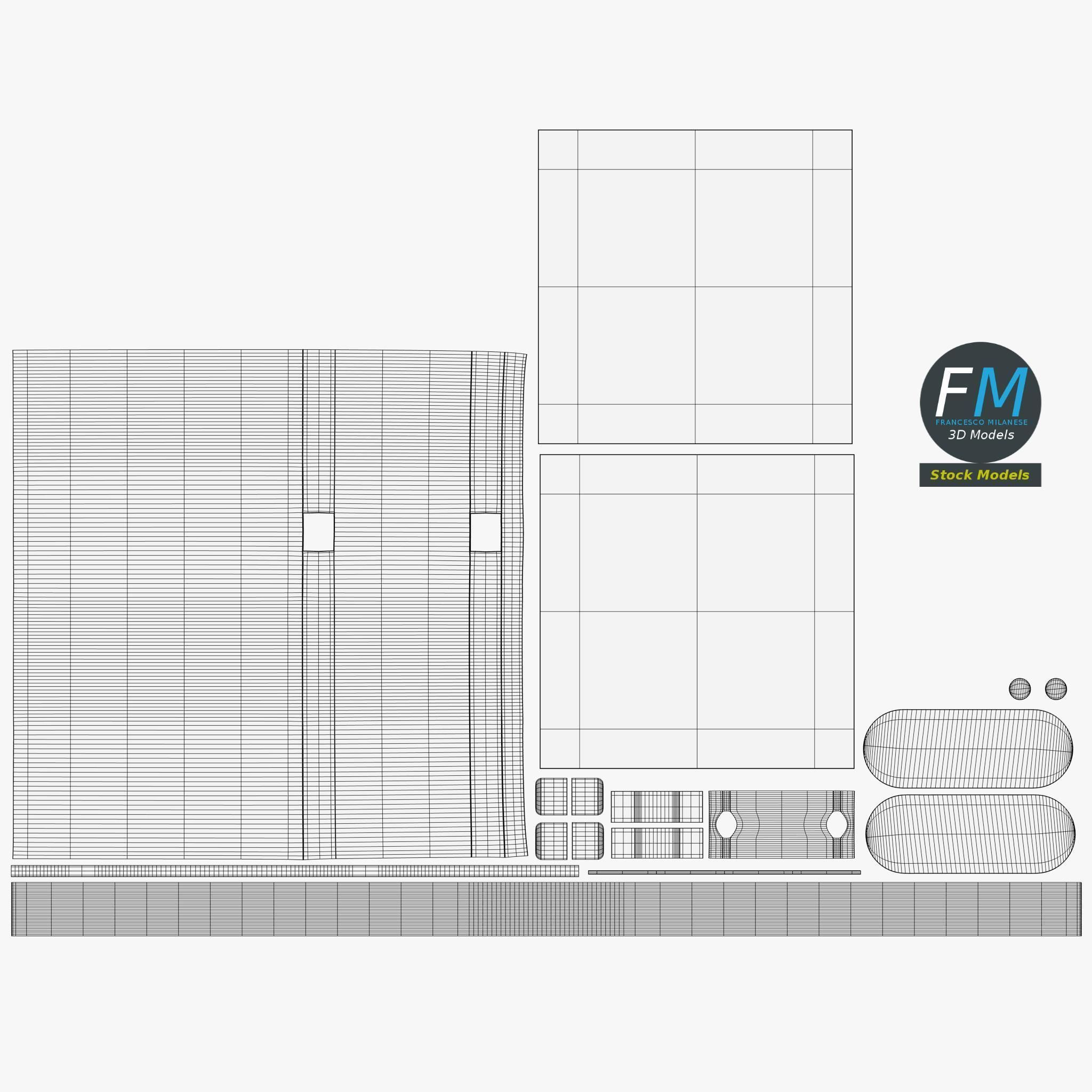 Swing barrier gate 3D model_11