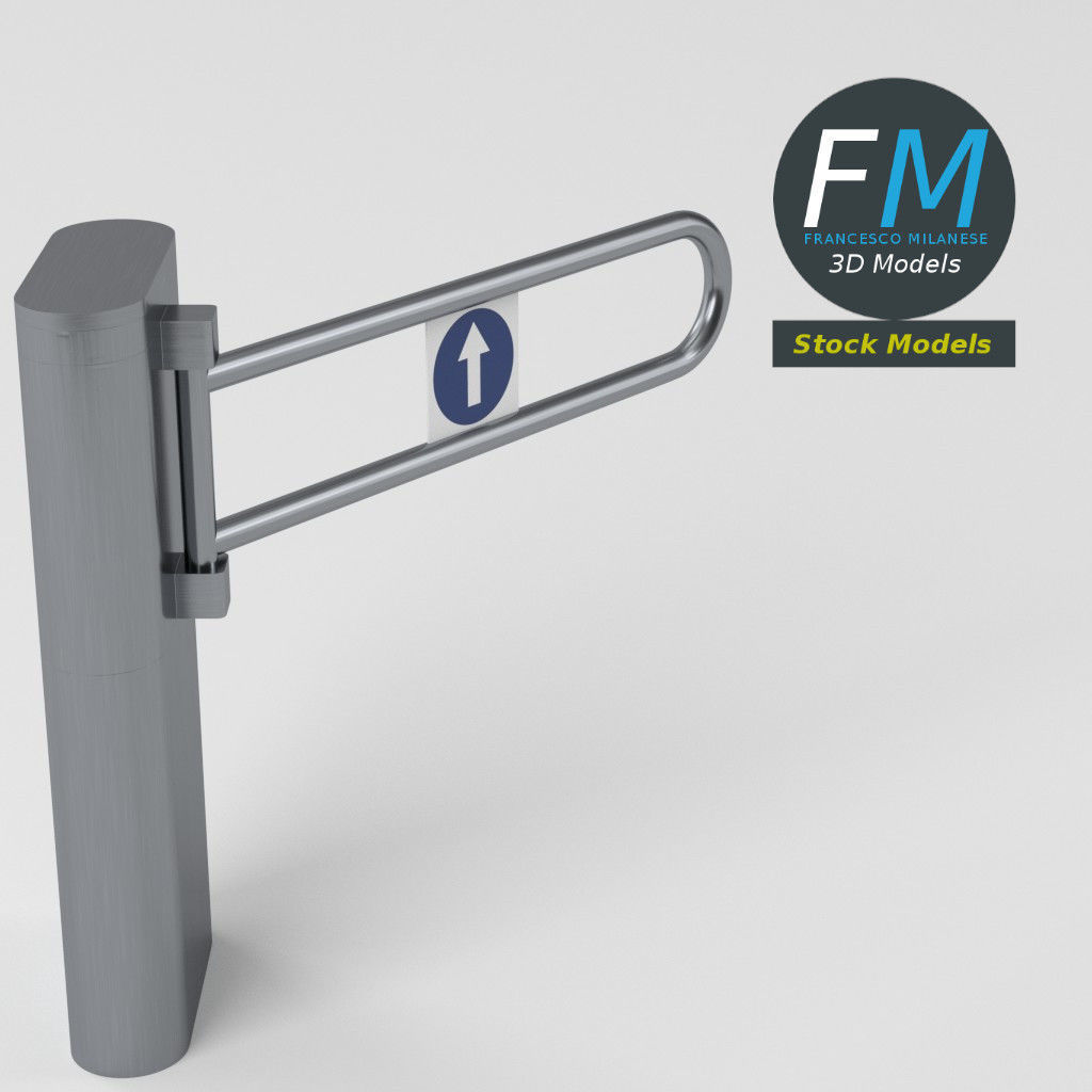 Swing barrier gate 3D model_5