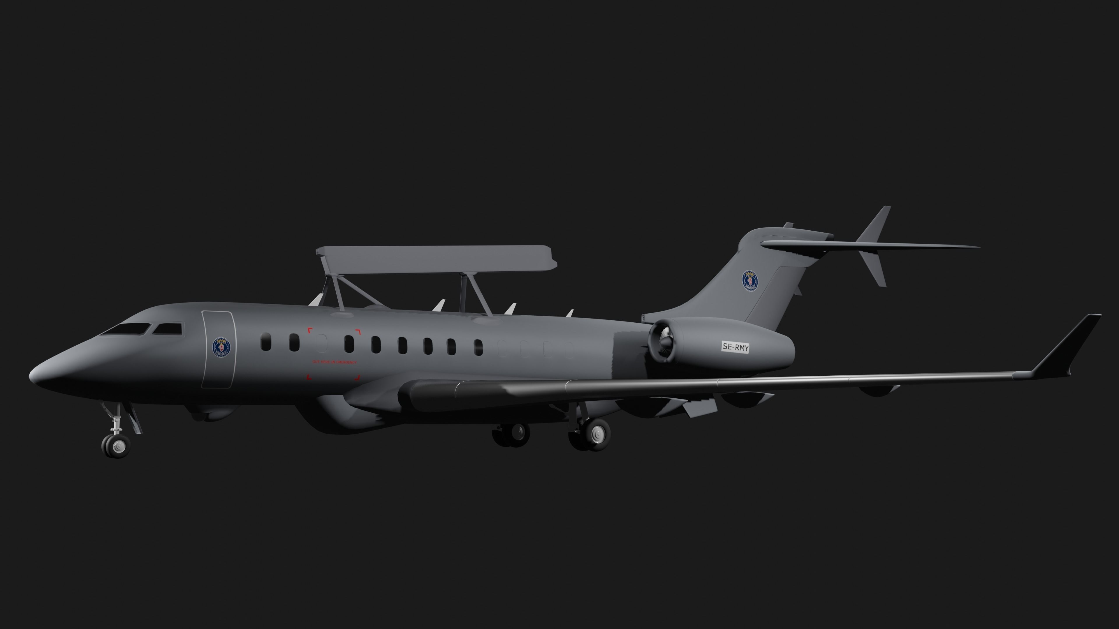 Saab GLOBALEYE - Airborne Early Warning and Control Aircraft - 3D model_7