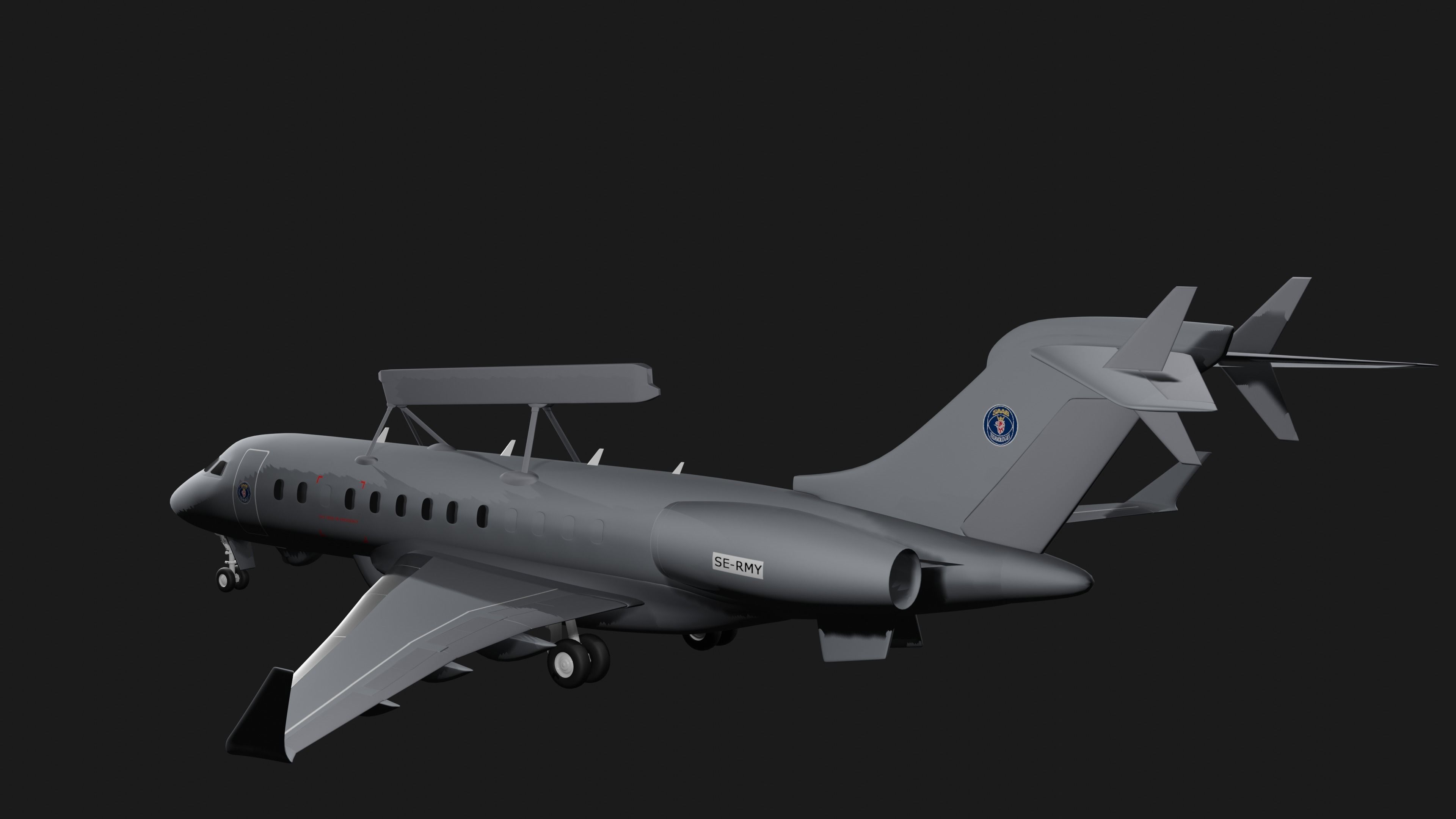 Saab GLOBALEYE - Airborne Early Warning and Control Aircraft - 3D model_5